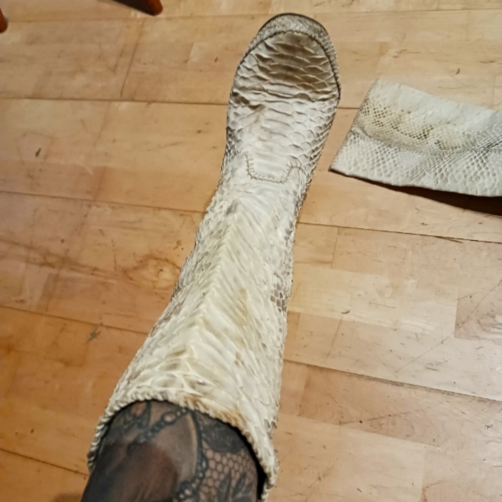 Snakeskin moccasins handmade